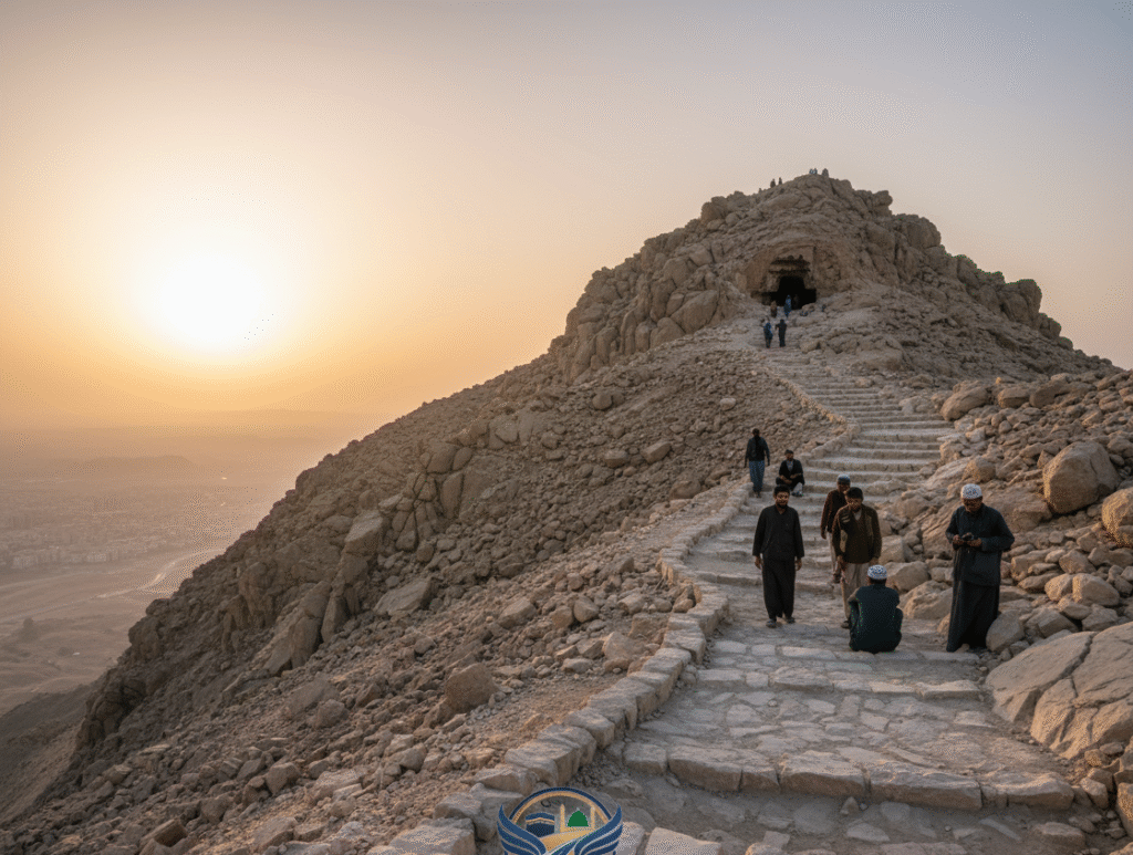 an inspiring sunrise photograph of jabal al-noor makkha, makkha holy city tour